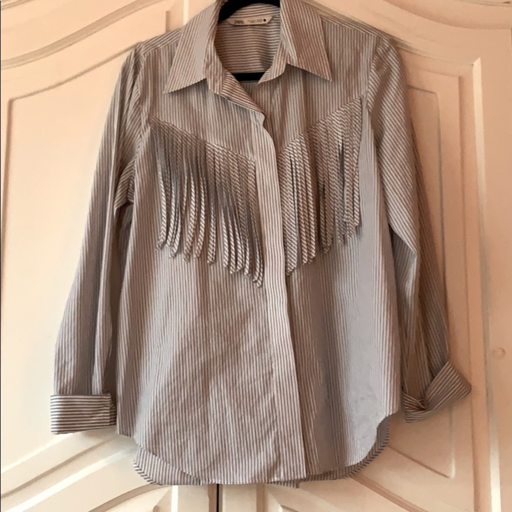 Zara fringe blouse
